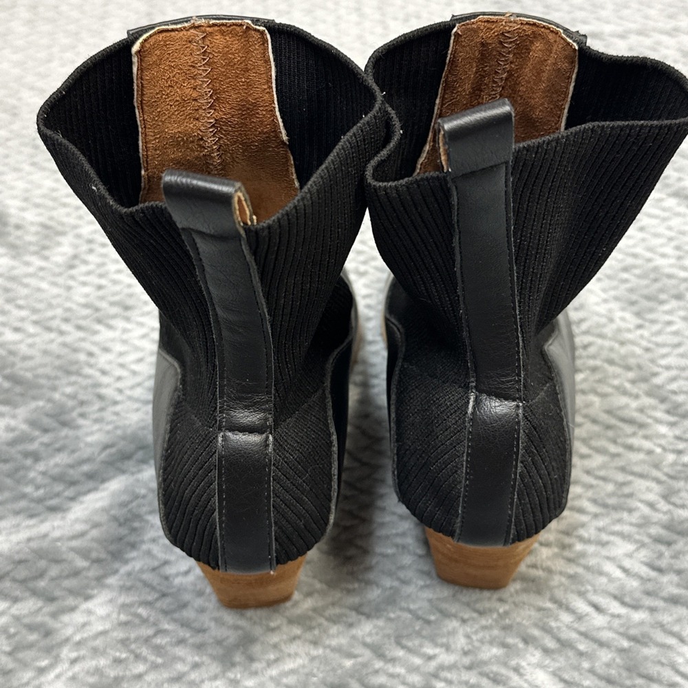 Oasis Society Booties Women's 9 Black Short Cowboy Boots Block Heel Pull On - Picture 4 of 8
